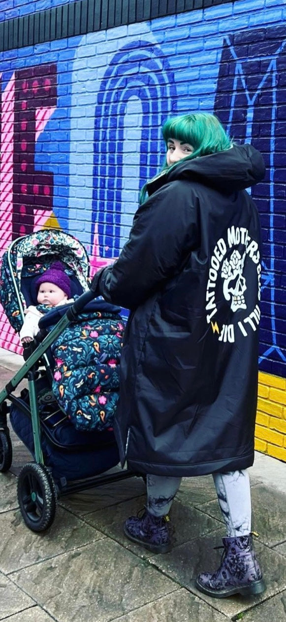 Tattooed Mothers Club Till I Die Sherpa Lined Robe Coat