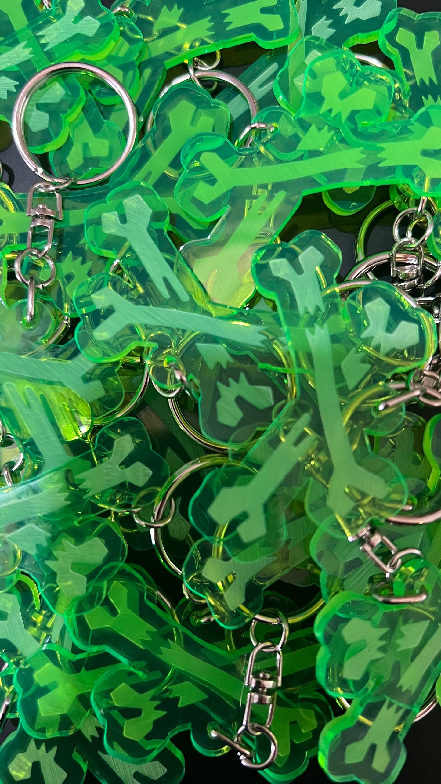 Neon Sticks N Stones Crossbones Keyring