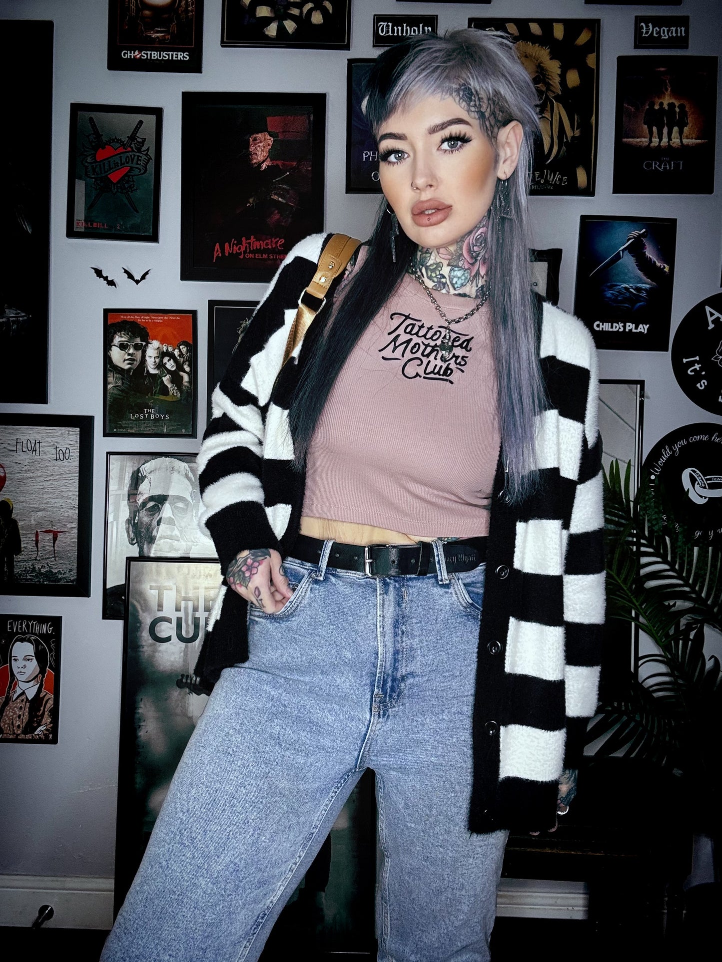 Western ribbed vest soft pink