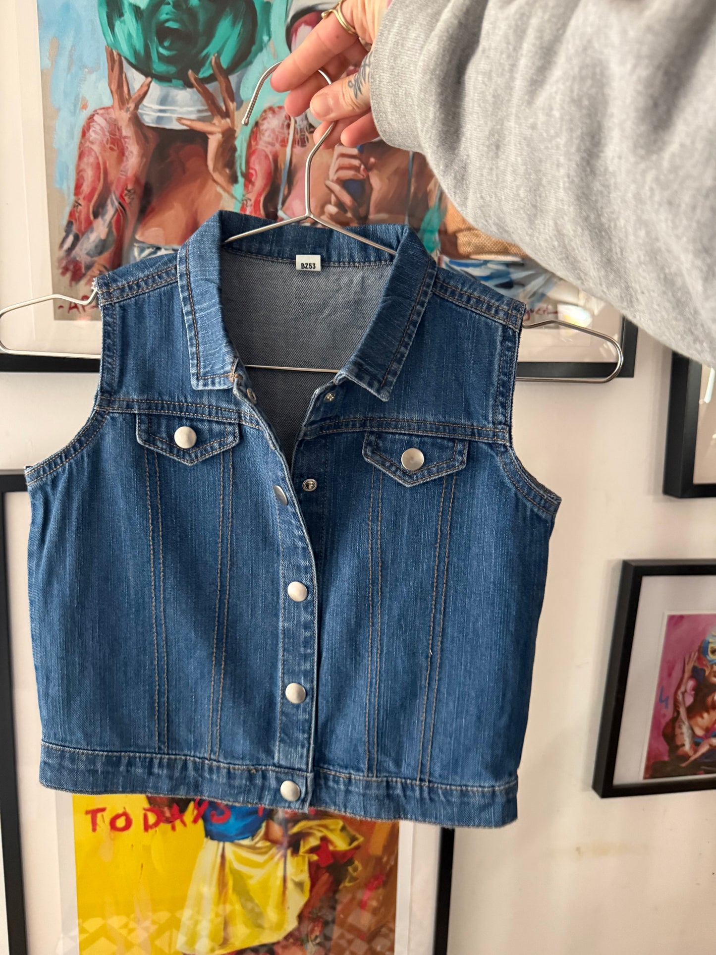 One off kids denim “cut” jacket mayhem maker