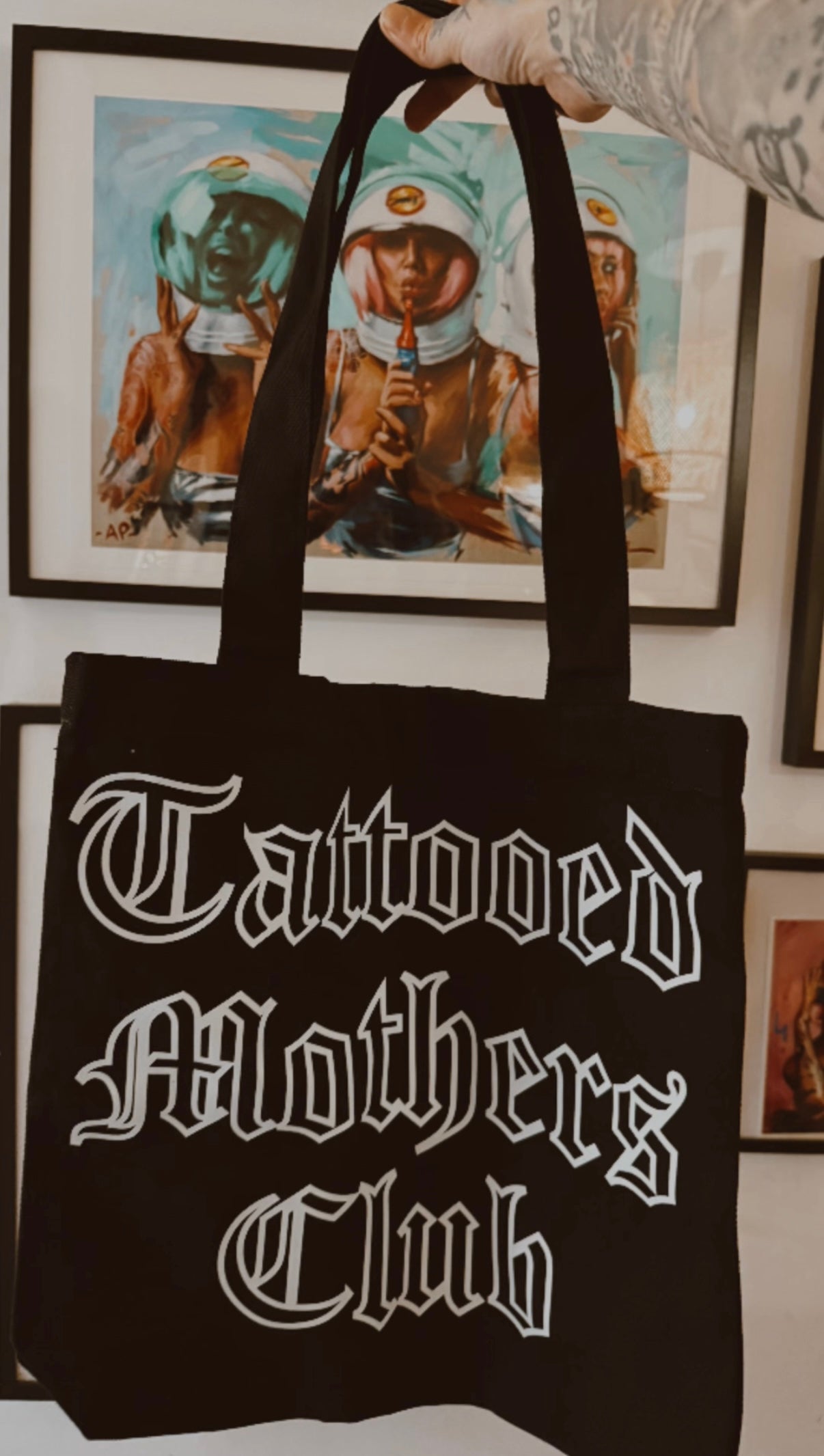 Hollow logo tote bag