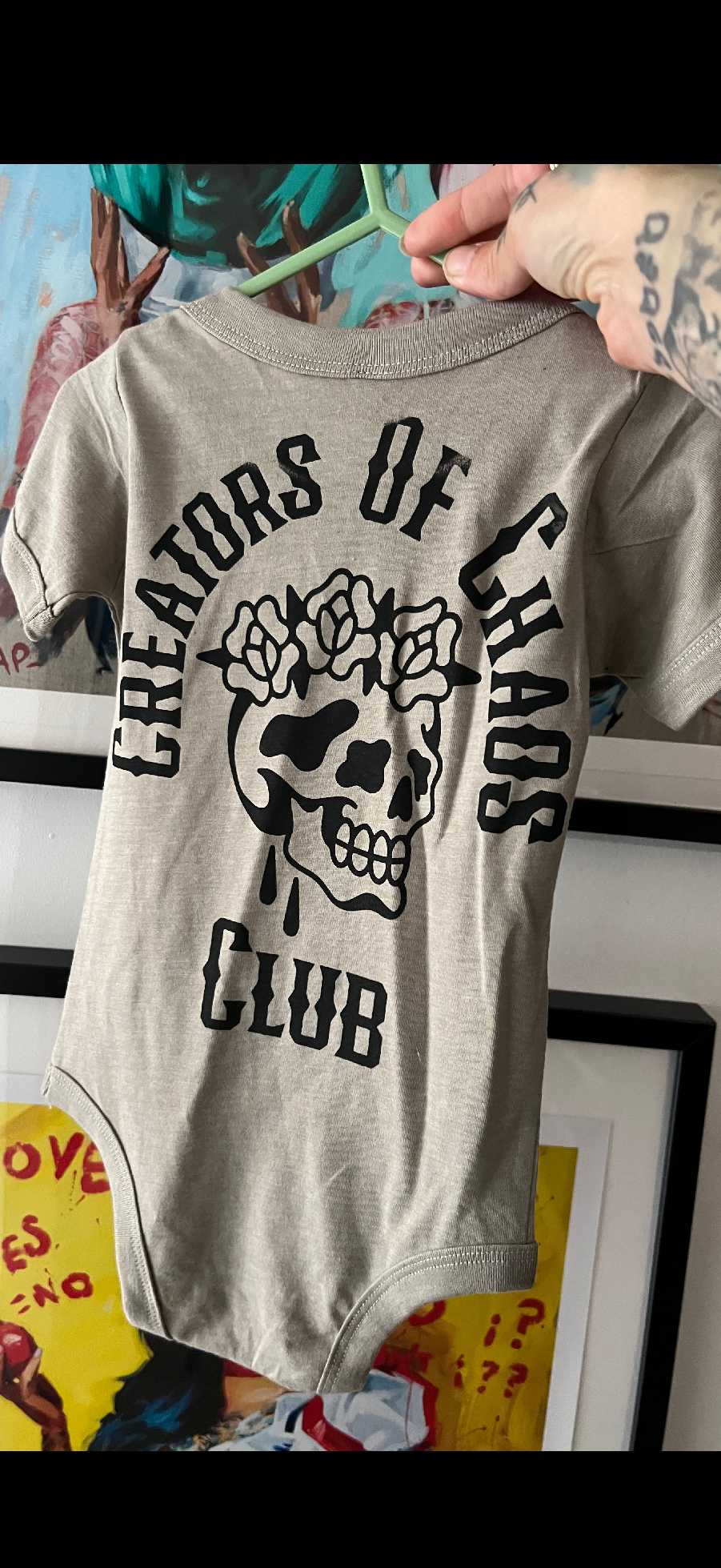 Creators Of Chaos Baby Grow green