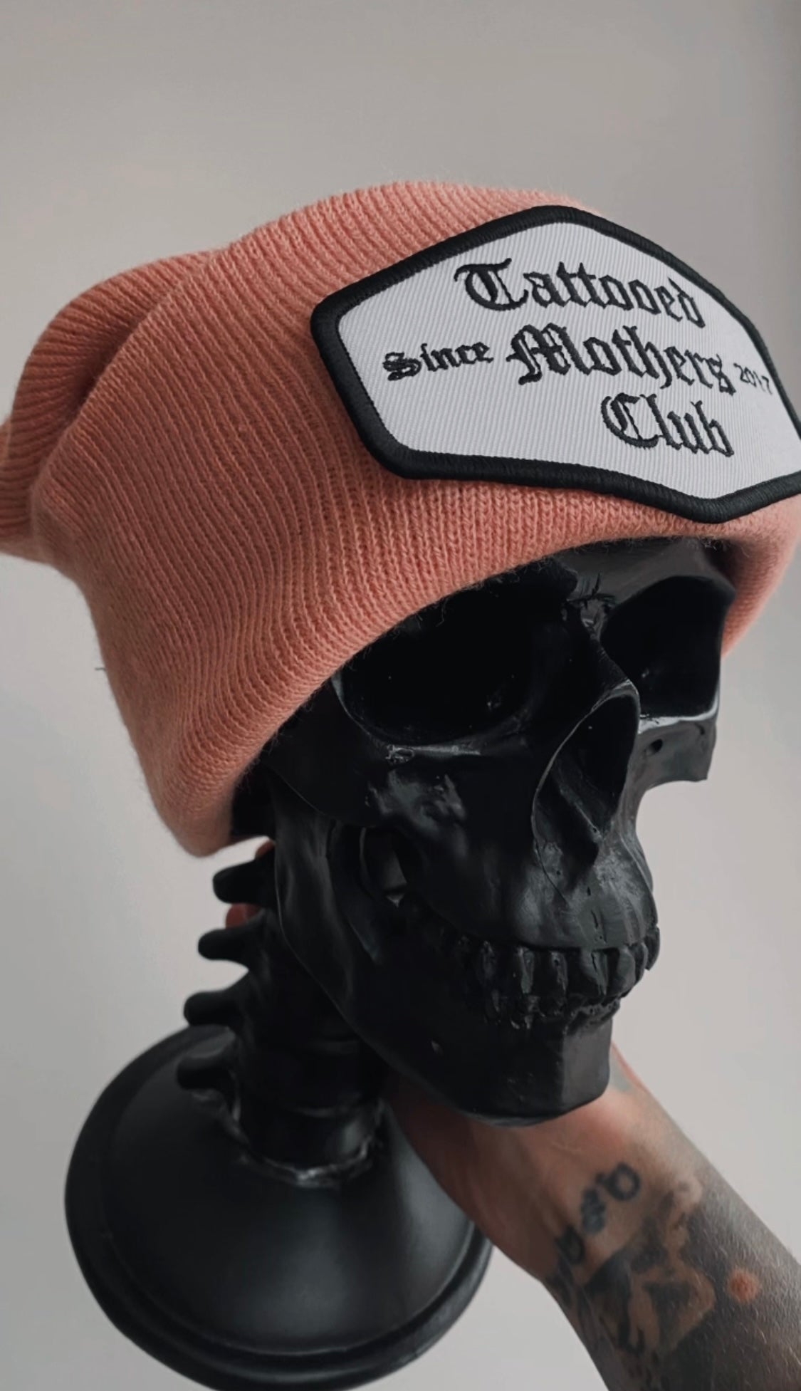 Classic Club Patch Beanie Blush