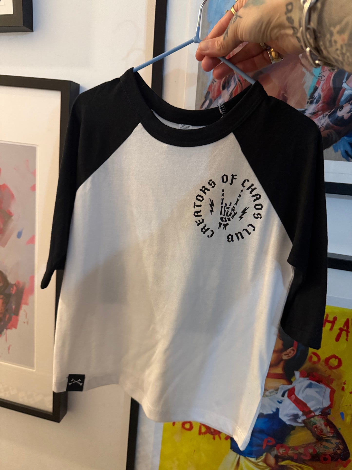 Raising Hell Black And White Raglan