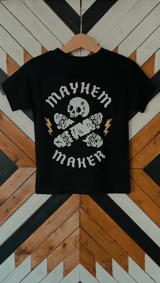 Mayhem Maker Skull And Cross Boards Tee