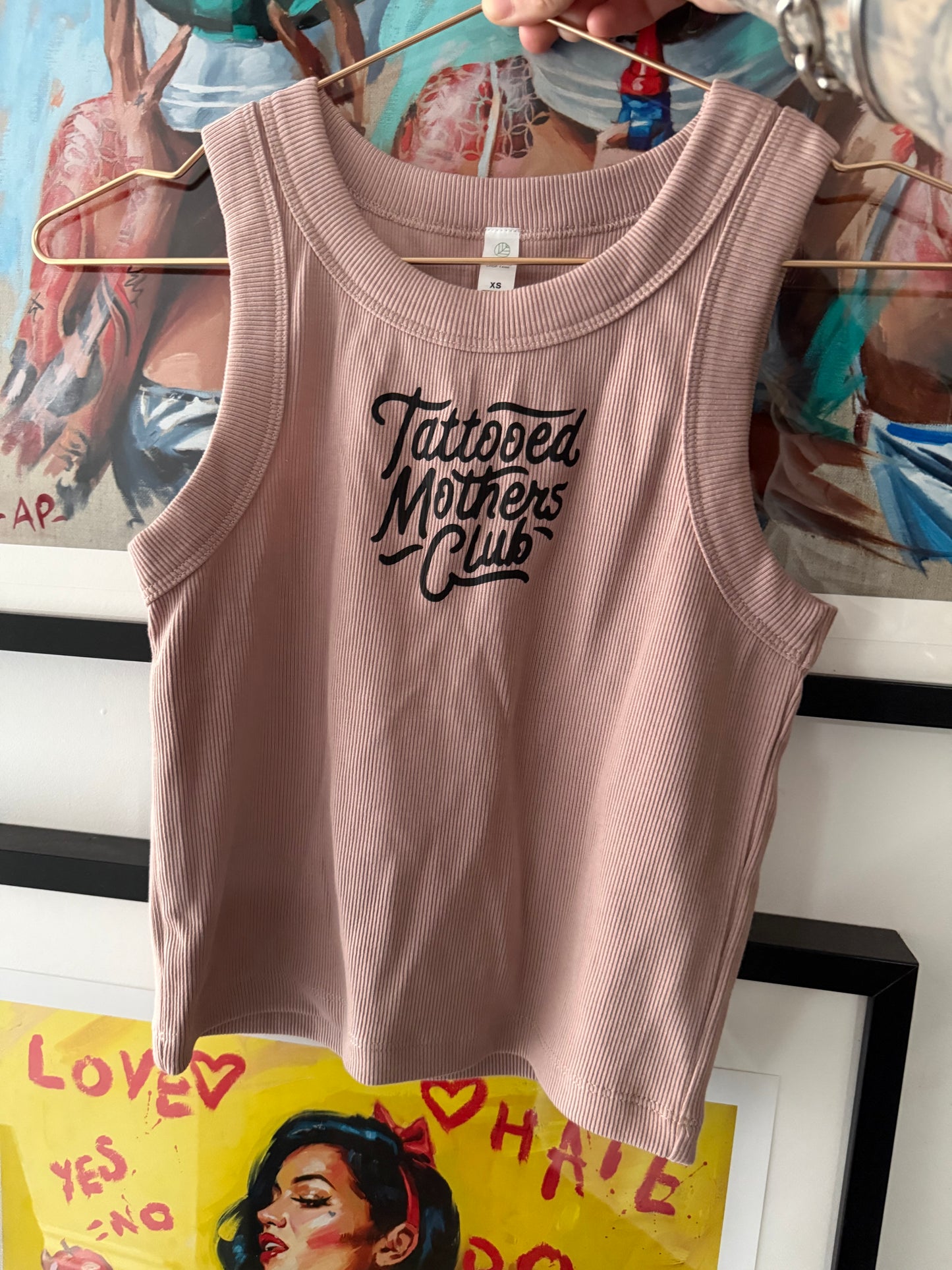 Western ribbed top in pink