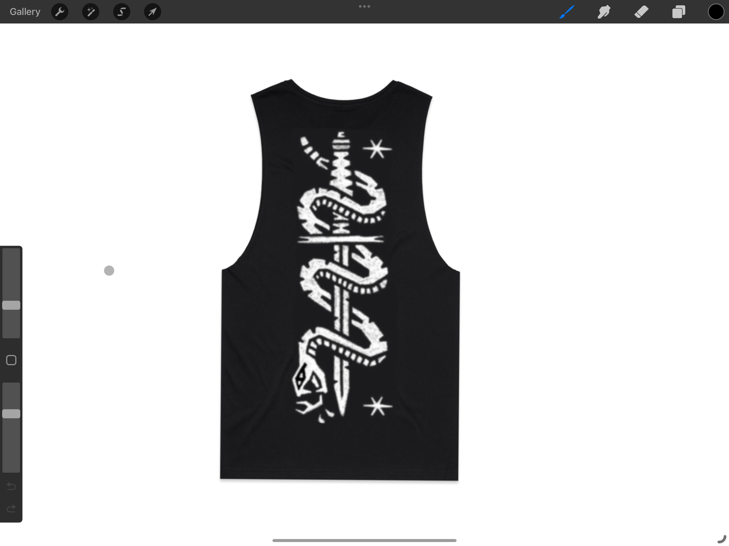 Three Sixes snake and dagger design heavy weight vest