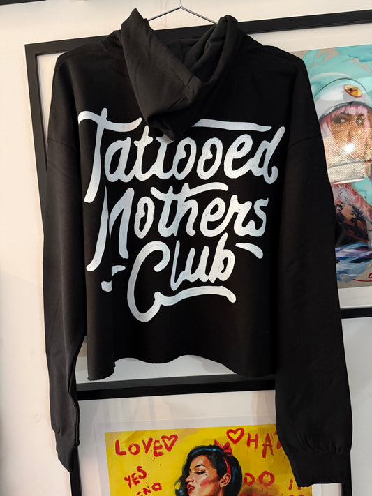 Western Black Casual Cropped Hoodie