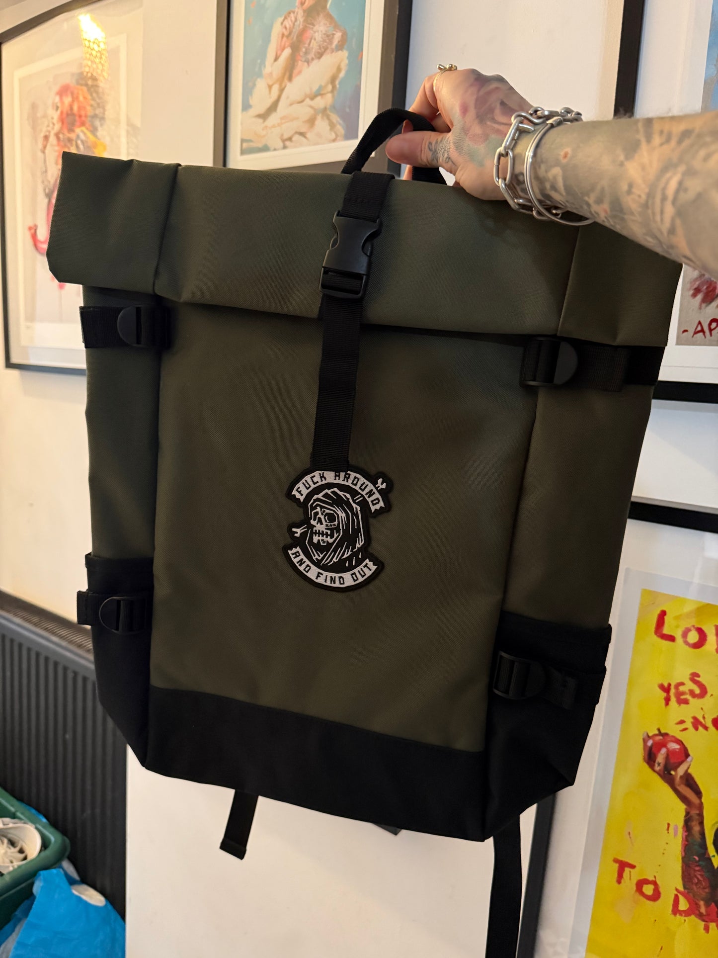 Extra Large fuck around and find out Roll Top Backpack