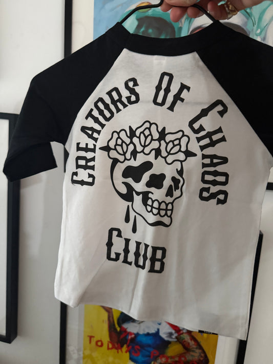 Creators of chaos club raglans seconds sale